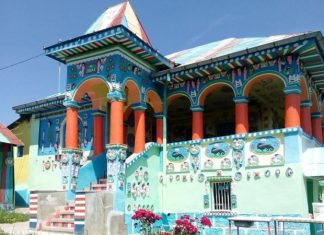 Dumitru Șocaș se mândrește cu cea mai colorată casă din România